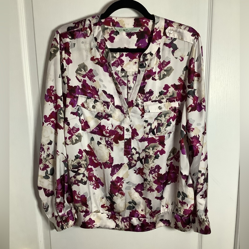 Cleo pullover floral blouse with elastic waist